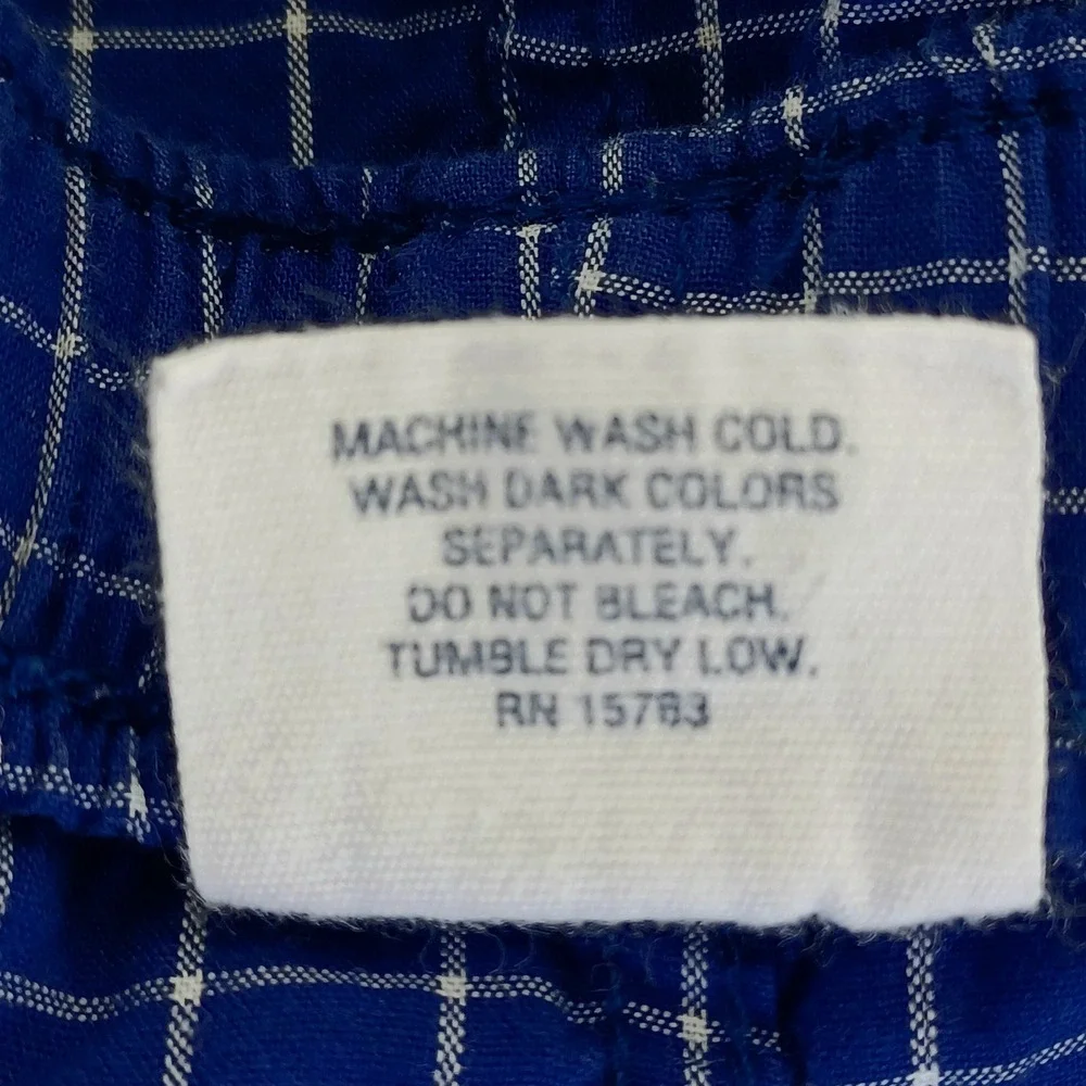 Polo Ralph Lauren Mens XL Blue White Windowpane Check Cotton Pajama Pants Lounge